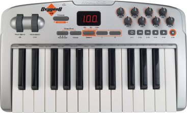 M-Audio Oxygen 8 two-octave MIDI controller keyboard.